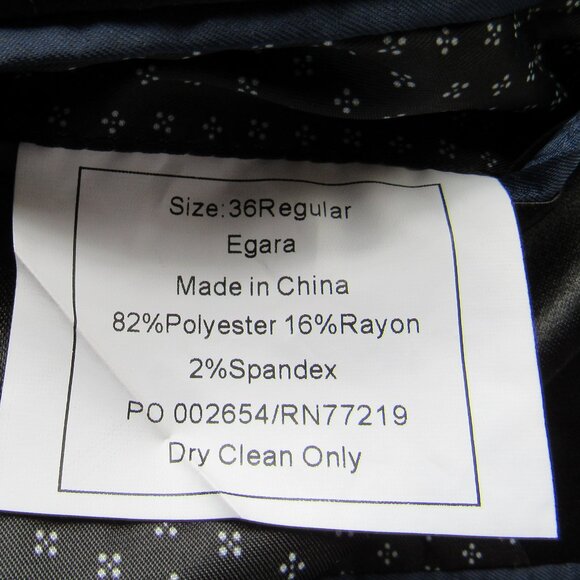 Egara Men's Navy Blue Jacquard Dinner Paisley Blazer Tuxedo Jackets Size 36 Reg. - Picture 6 of 11